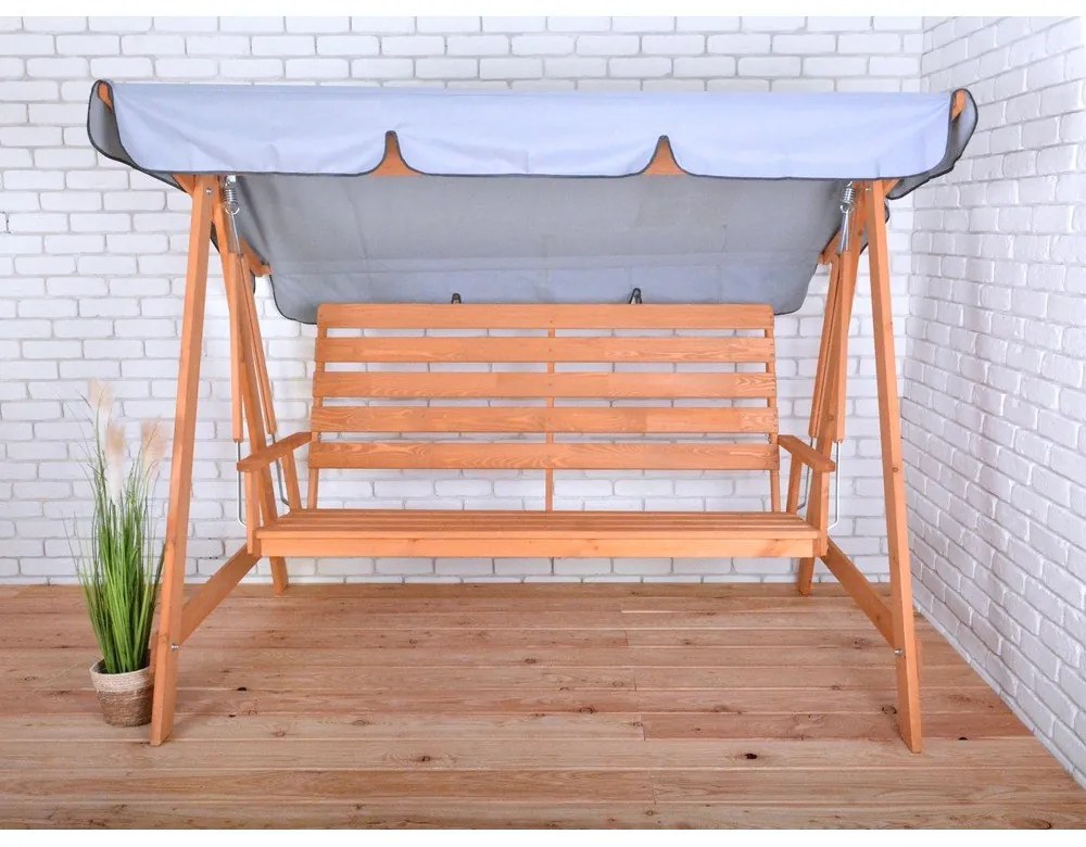 Сива дървена градинска люлка Sylva - Rojaplast