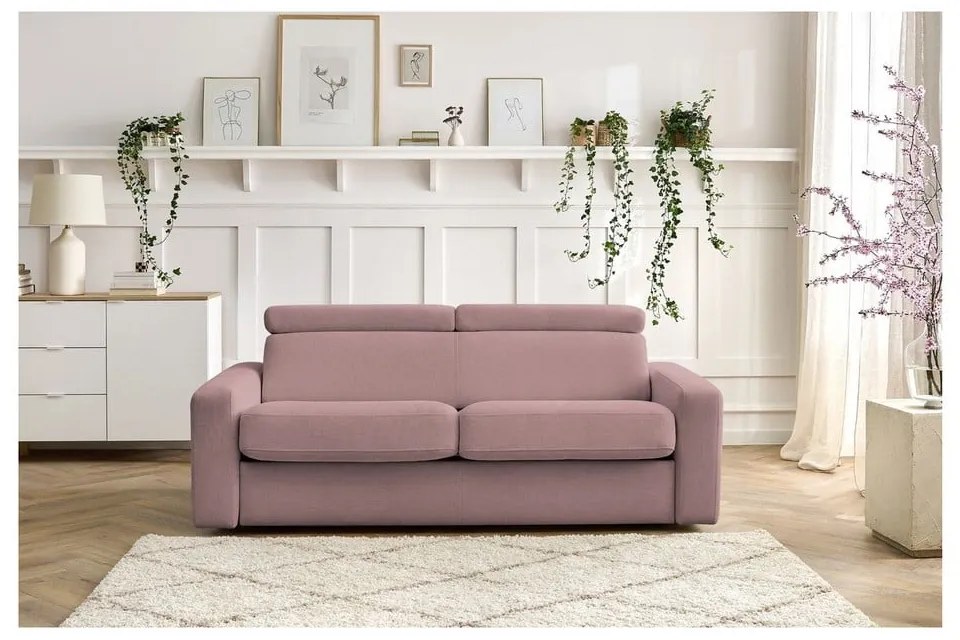 Розов разтегателен диван 215 cm Monaco – Bobochic Paris