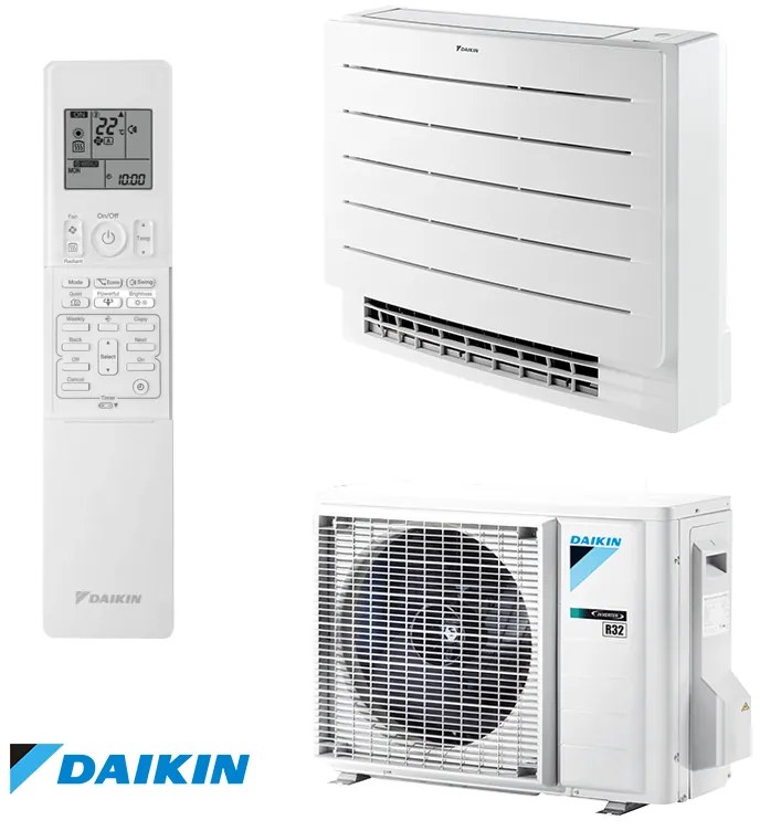 Инверторен климатик Daikin Perfera FVXM35B + RXM35A9, 12000 BTU, 28 м2, A++, Подово тяло, Wi-Fi, R-32, Бял