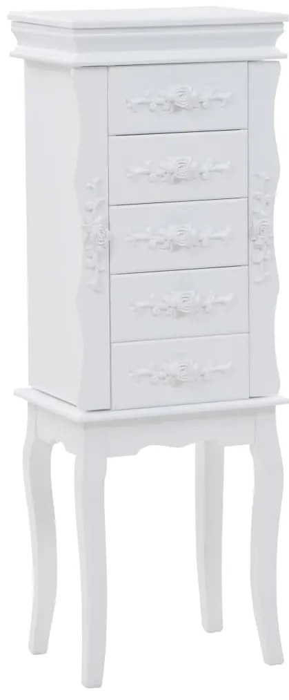 246959 vidaXL Свободностоящ шкаф за бижута, бял