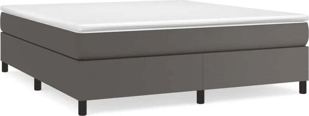 3121057 vidaXL Рамка за легло с пружини сива 160x200 см изкуствена кожа