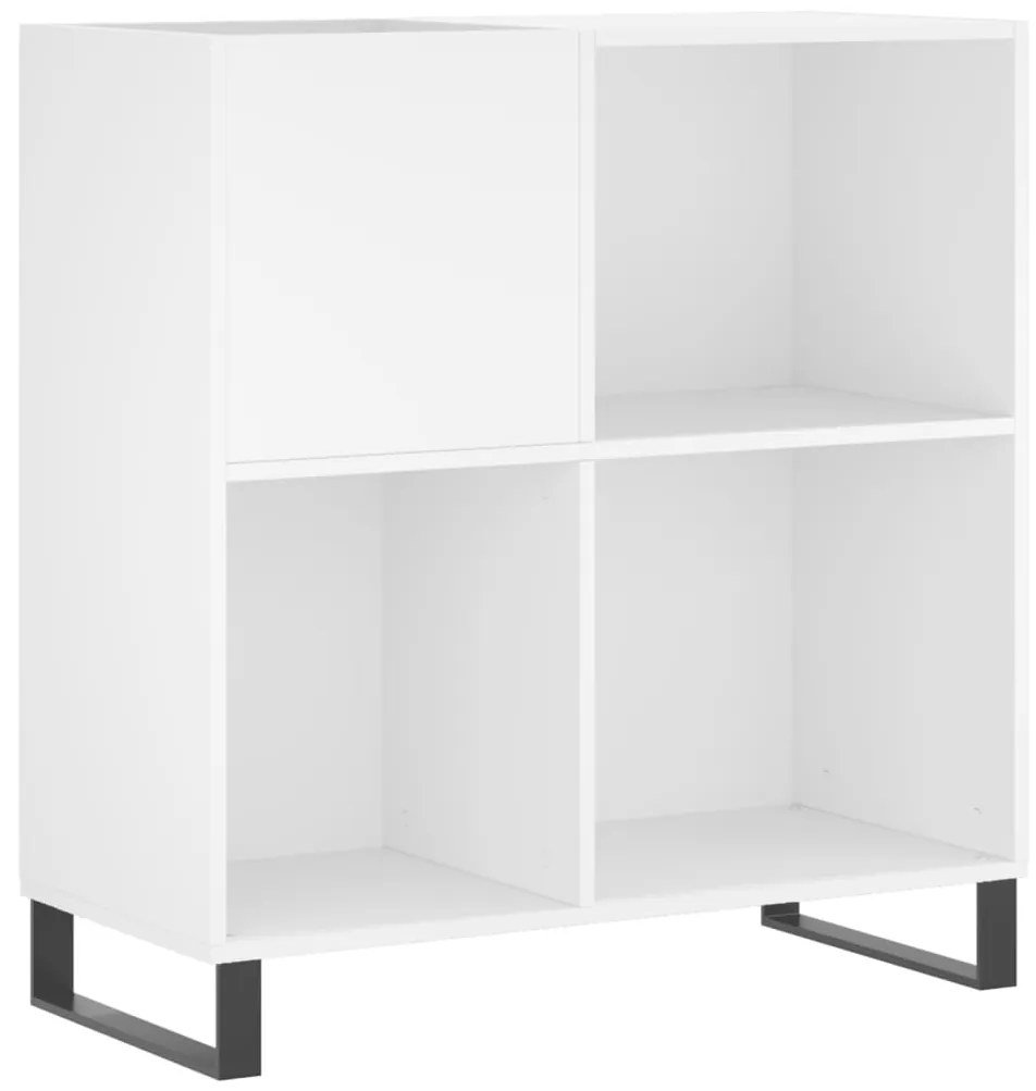 831780 vidaXL Шкаф за грамофонни плочи бял 84,5x38x89 см инженерно дърво