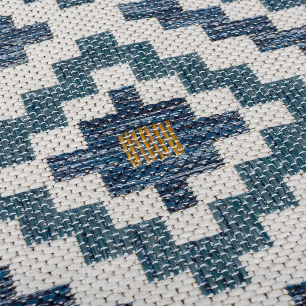 Жълто-син килим за открито и закрито 160x230 cm Zia Trellis – Flair Rugs