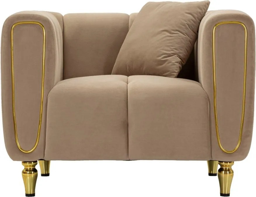 Кафяво-сиво кадифено кресло Alma – Mauro Ferretti