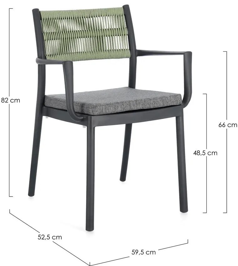 Сиви пластмасови градински столове в комплект от 4 бр. Alvin – Bizzotto