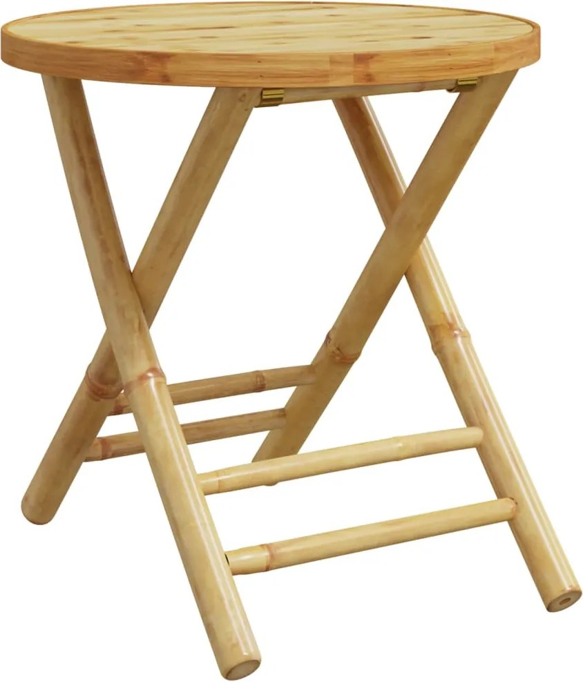 365880 vidaXL Сгъваема градинска маса, Ø45x45 см, бамбук