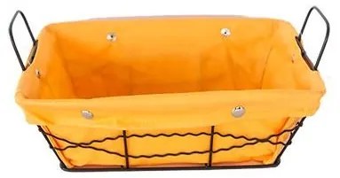 Панер правоъгълен метал/текстил 23x18x8см жълт (VH09)