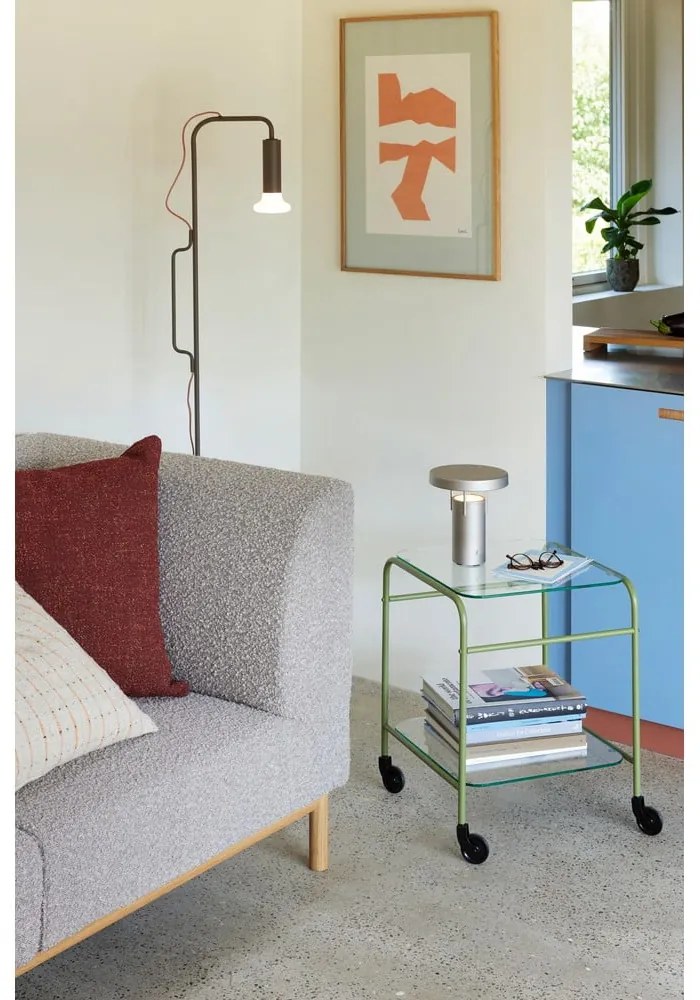 Светлосива LED затъмняваща се настолна лампа (височина 20 cm) BringMe – Hübsch