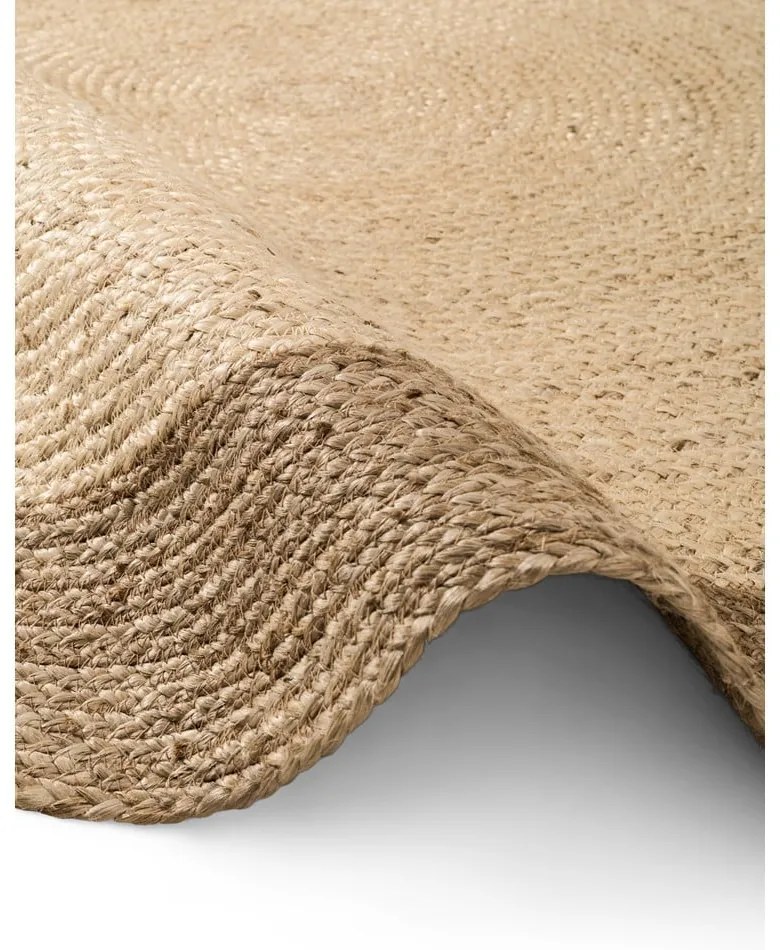 Двустранен ръчно изработен ютен кръгъл килим сиво-бежов ø 100 cm Jutta Greige – Hanse Home