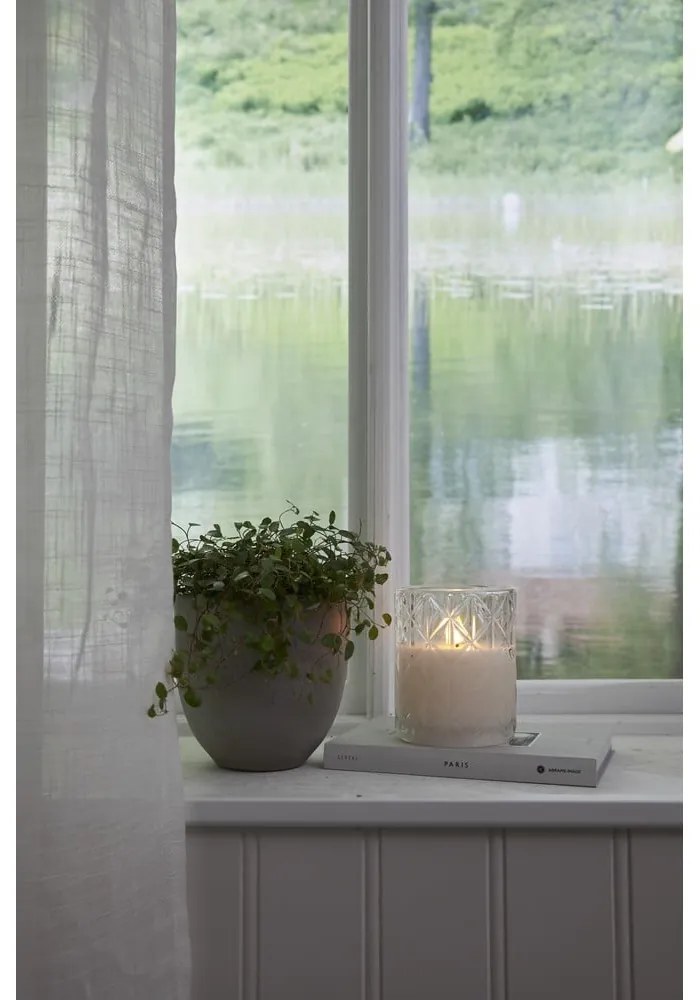 Бяла LED восъчна свещ в стъкло, височина 12,5 см Flamme Romb - Star Trading