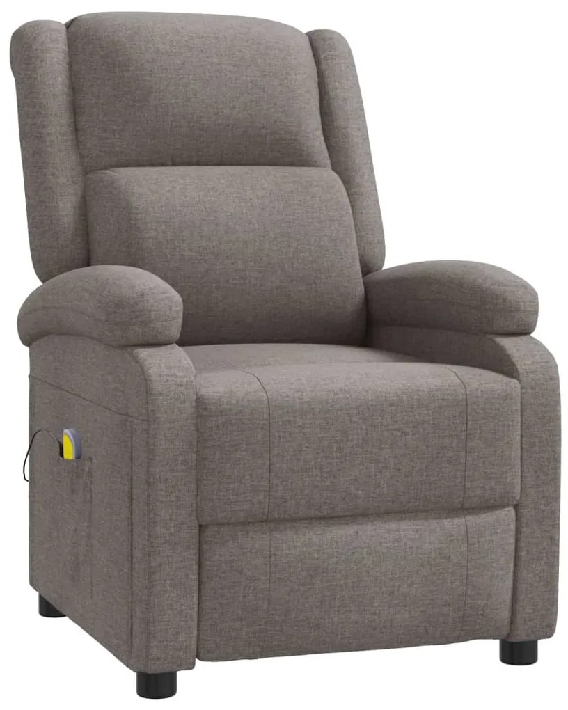 342434 vidaXL Wingback масажен стол, таупе, текстил