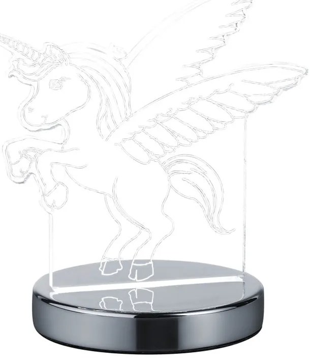 LED настолна лампа в лъскаво-сребрист цвят (височина 17 см) Karo - Trio