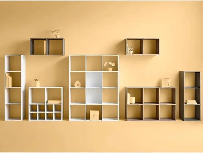 Рафт 5five Mix'n Modul, 4 отделения, MDF, 35x32x134 cm - Бял