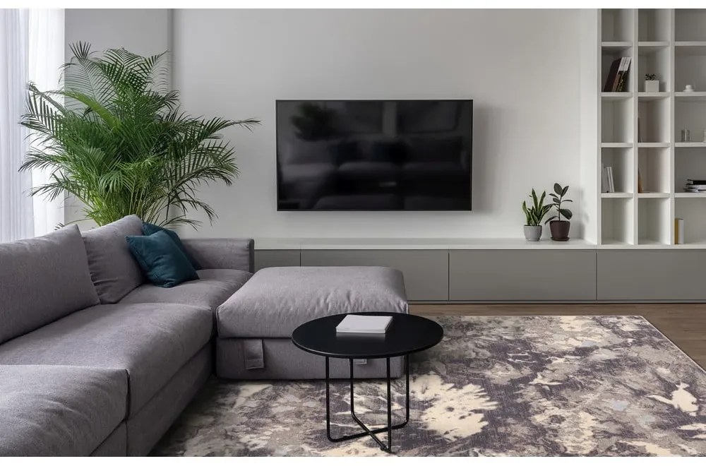 Сив вълнен килим 133x180 cm Daub - Agnella