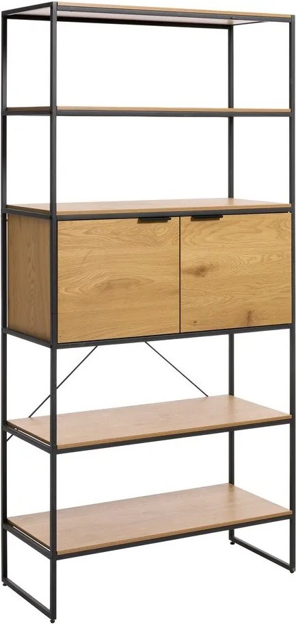 Библиотека от декор от дъб в естествен цвят 90x190x40 cm Cesura – Unique Furniture
