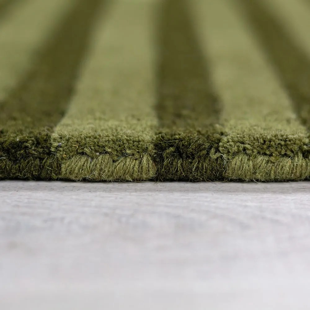 Зелен ръчно изработен вълнен килим 200x290 cm Conway Retro – Flair Rugs