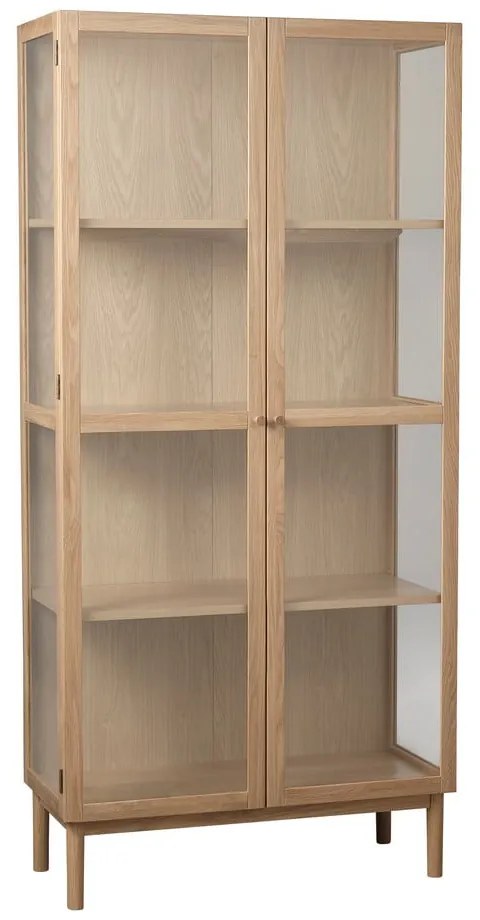 Витрина от дъбова дървесина в естествен цвят 190x90 cm Elba - Unique Furniture