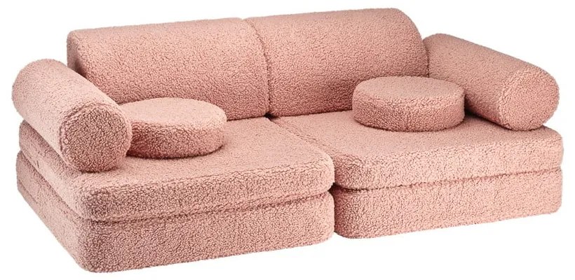 Розов детски диван от букле 132 cm Settee – Wigiwama