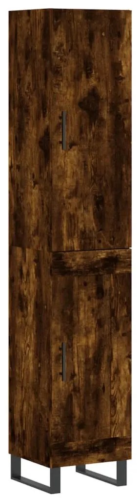 3199134 vidaXL Висок шкаф, опушен дъб, 34,5x34x180 см, инженерно дърво