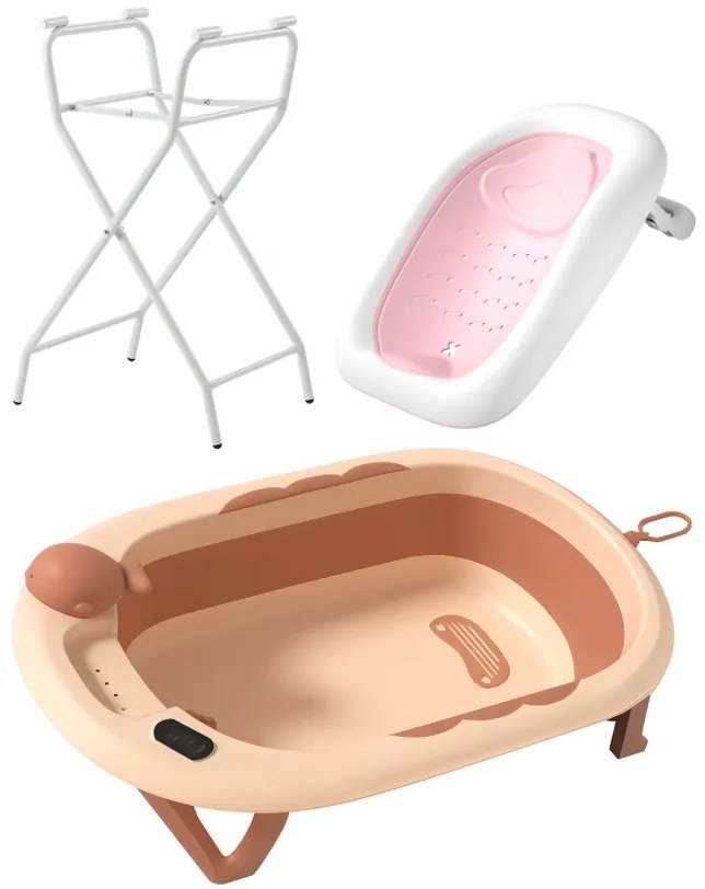 Сгъваема бебешка вана VAIANA PREMIUM с шезлонг и стойка - повече цветове лилаво