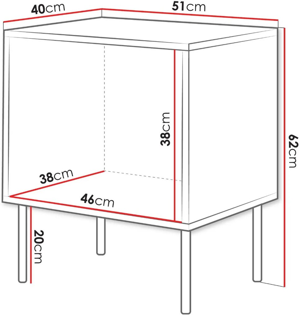 Нощно шкафче Inserto 1D-Кашмир