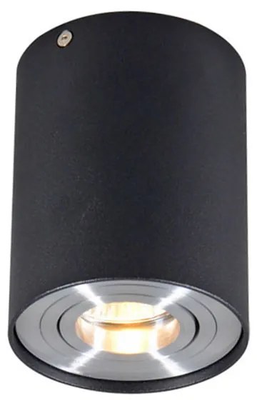 Прожектор черен и стоманен въртящ се и наклонящ се - Rondoo up