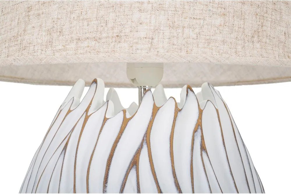 Бежова настолна лампа с текстилен абажур (височина 48 cm) Honduras – Mauro Ferretti