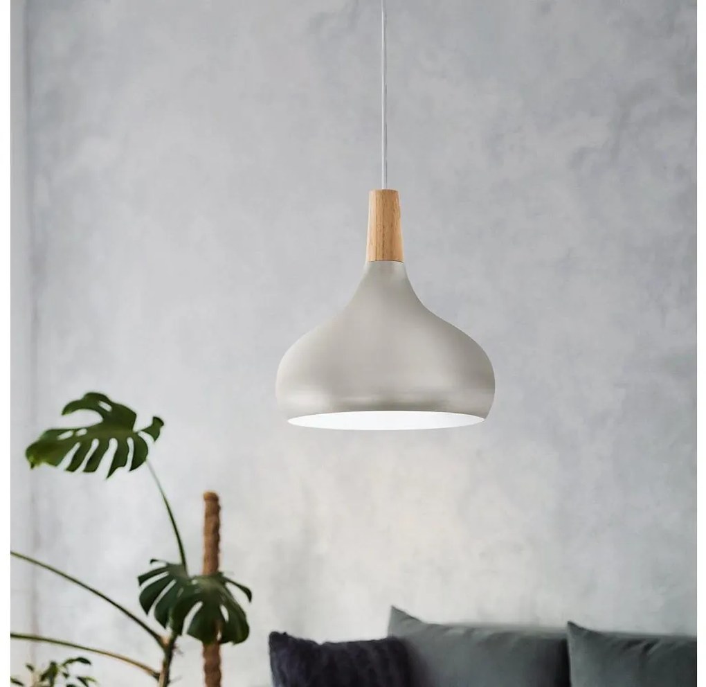 Eglo 901181 - Пендел на кабел SABINAR 1xE27/60W/230V диам. 28 см сребрист