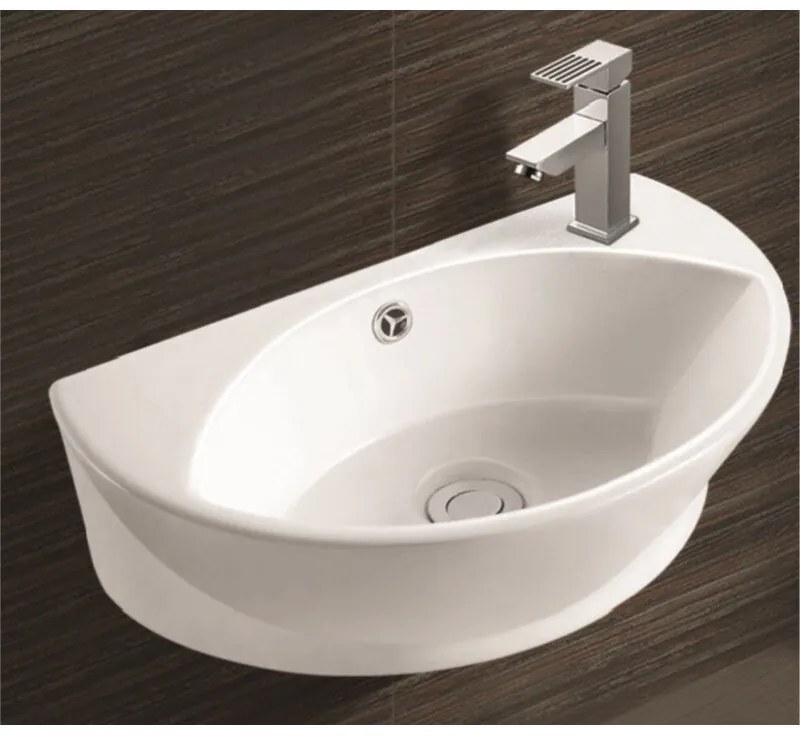 Мивка за баня ICC 3045 R, стенен монтаж, с отвор за смесител, порцелан, бял, 45x28x15м