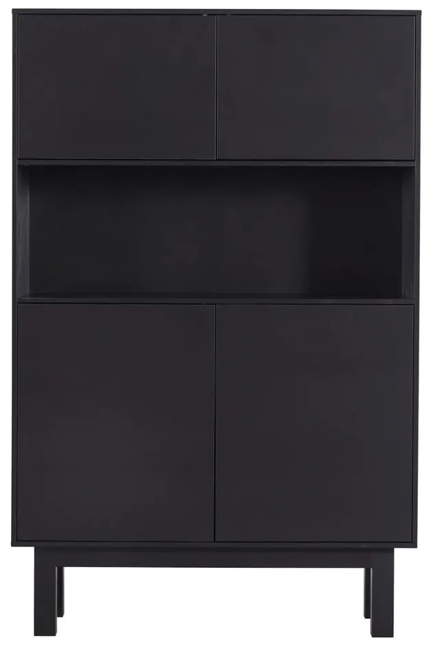 Черен шкаф от борова дървесина 110x170 cm Finca - WOOOD