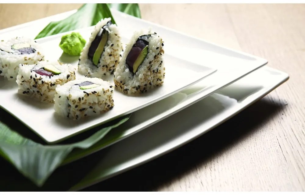 Бяла порцеланова чиния East Meets West, 36,5 x 18 cm - Maxwell & Williams