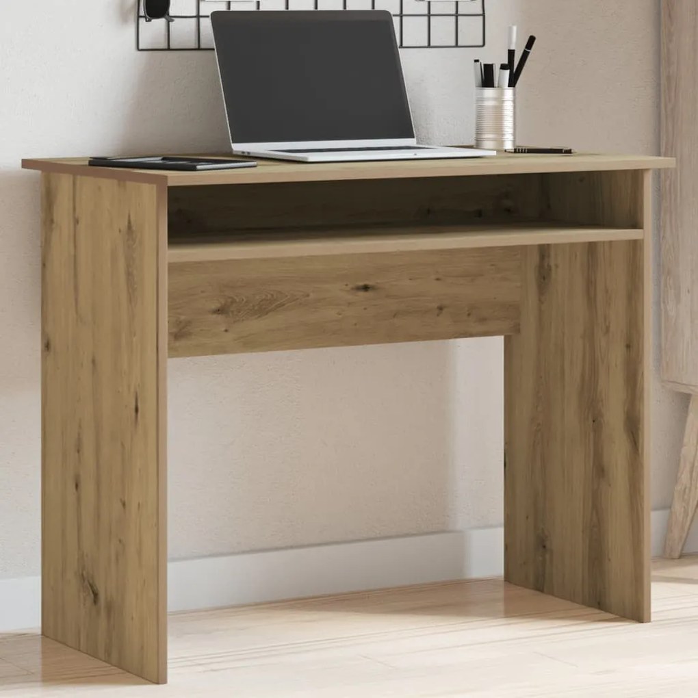 855977 vidaXL Бюро, дъб артизан, 90x50x74 см, инженерно дърво