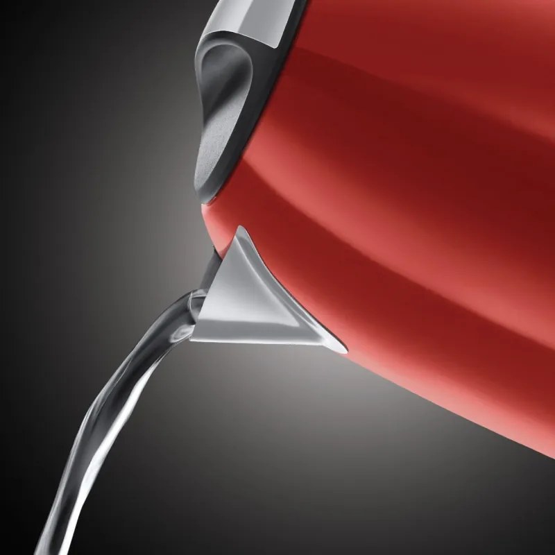 Електрическа кана Russell Hobbs Colours Plus Flame Red 20412-70, 2400W, 1.7 л, Бързо завиране, Скрит нагревател, 360° основа, Индикатор, Червен