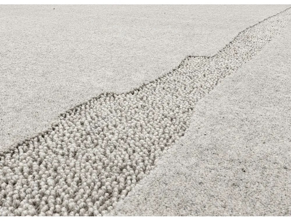 Светлосив вълнен килим 200x300 cm Morphic Rocca – Agnella