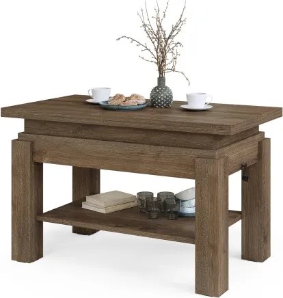 БРАВО Крафт Златен дъб - РАЗТЕГАТЕЛНА ХОЛНА МАСА С ПОВДИГАЩ МЕХАНИЗЪМ И С РАФТ