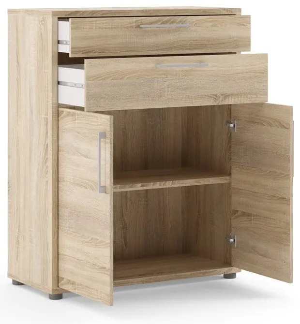 Модулна библиотека от дъбов декор в естествен цвят 89x113 cm Prima – Tvilum