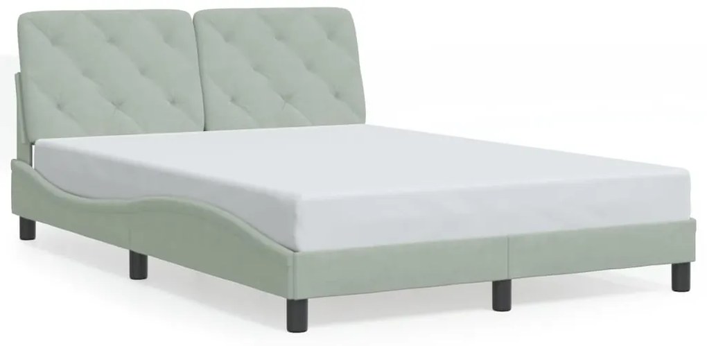 3207923 vidaXL Рамка за легло без матрак, светлосива, 140x200 см, кадифе