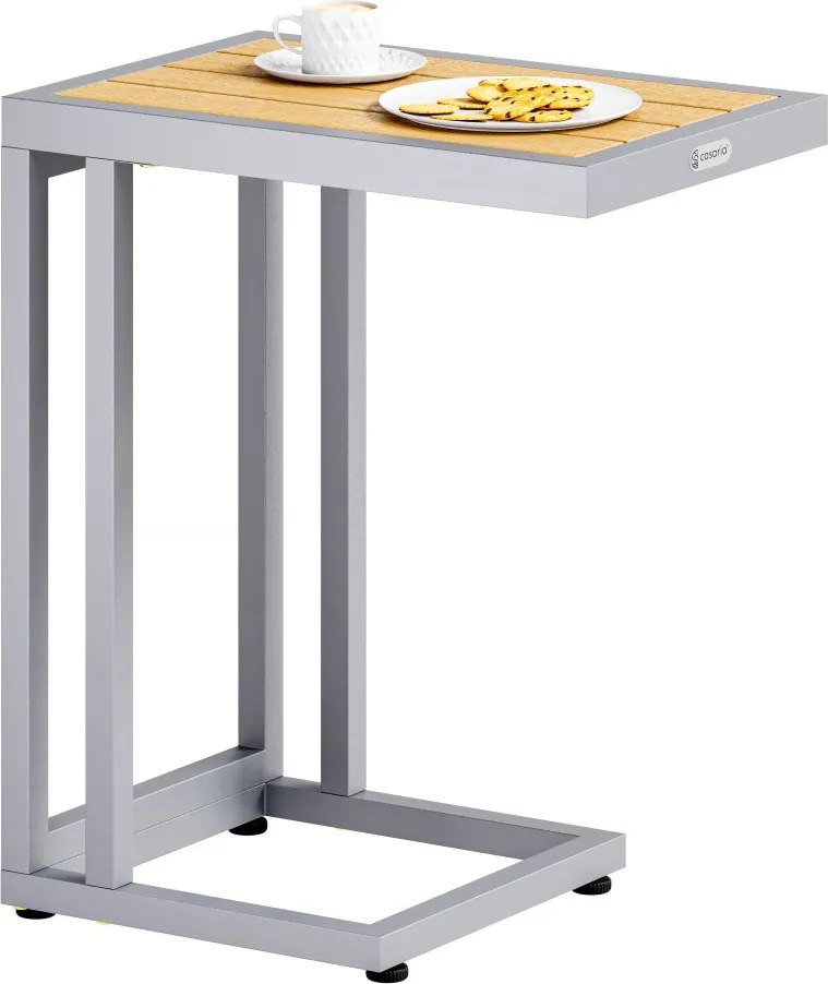 Странична масичка с WPC плоскост - 65,5 x 50 x 40 cm Сив