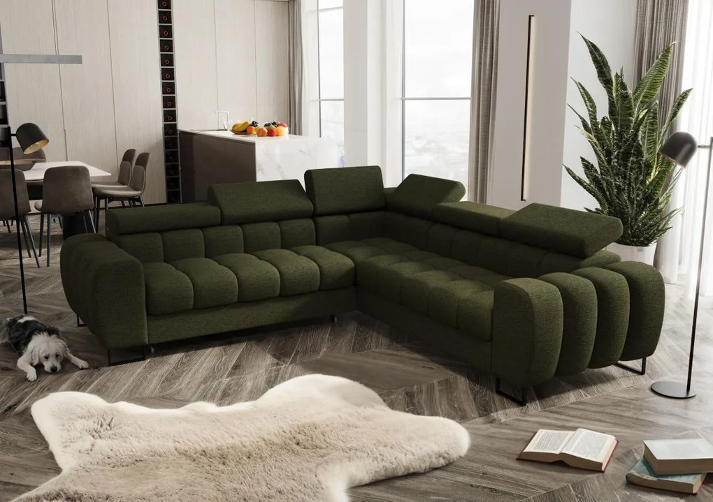 Ъглов диван Lordy max-Зелен-вдясно