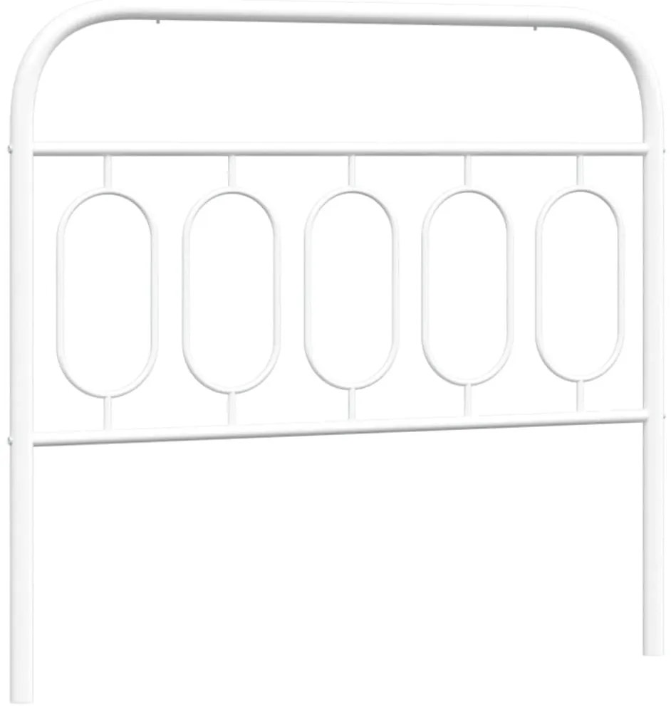 377195 vidaXL Метална резервна табла за легло, бяла, 100 см
