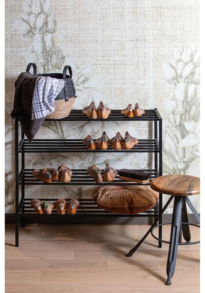 Черна метална стойка за обувки Ferro - WOOOD