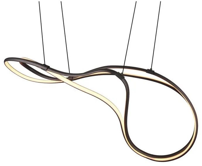 Черно LED висящо осветително тяло с метален абажур Nala - Trio Select