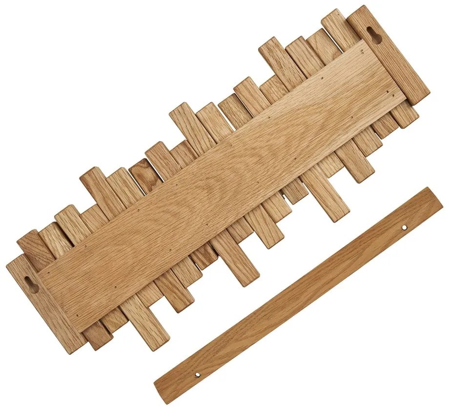 Стенна закачалка от масивен дъб в естествен цвят 3 cm Caltra – House Nordic