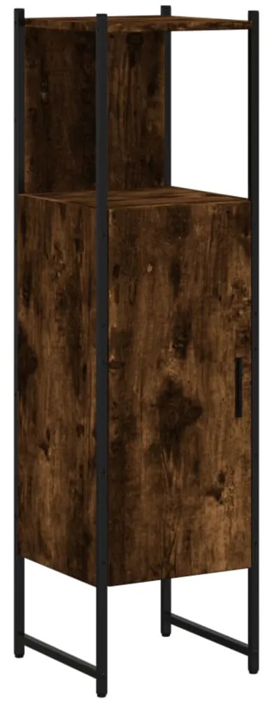 842468 vidaXL Шкаф за баня, опушен дъб, 33x33x120,5 см, инженерно дърво