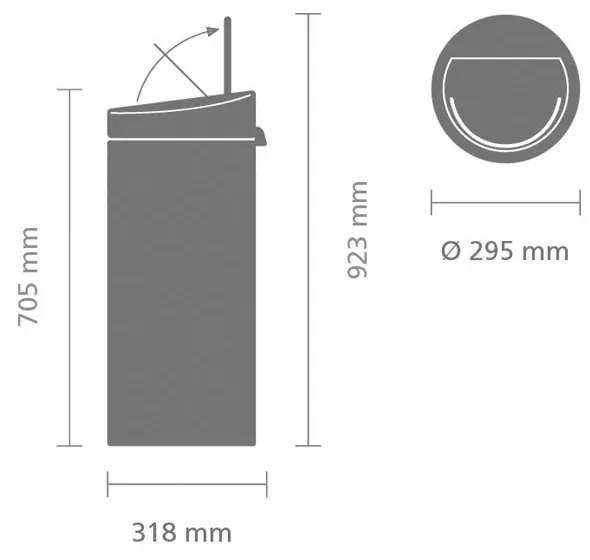 Бежово стоманено кошче за боклук, отваряне с докосване 30 l Touch Bin – Brabantia