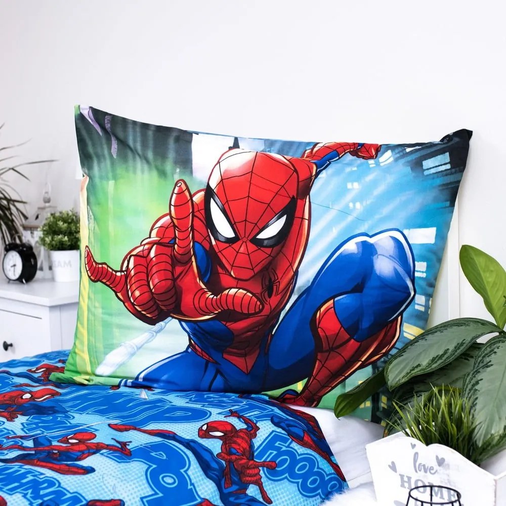 Единично детско памучно спално бельо 140x200 cm Spider-man – Jerry Fabrics