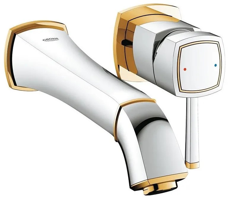 Стенен смесител за мивка Grohe Grandera-Gold - Chrome-Length 23 cm