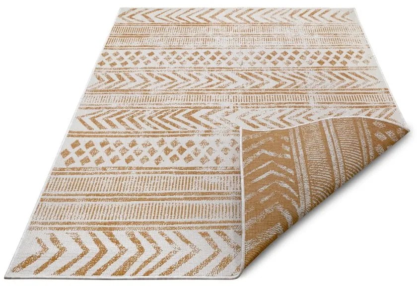 Външен килим в бяло и цвят жълта охра 80x150 cm Biri – NORTHRUGS
