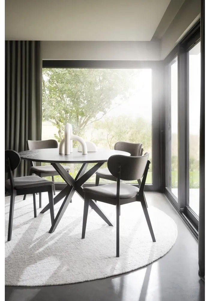 Кръгла маса за хранене с дъбов плот 120x120 cm Calverton - Rowico