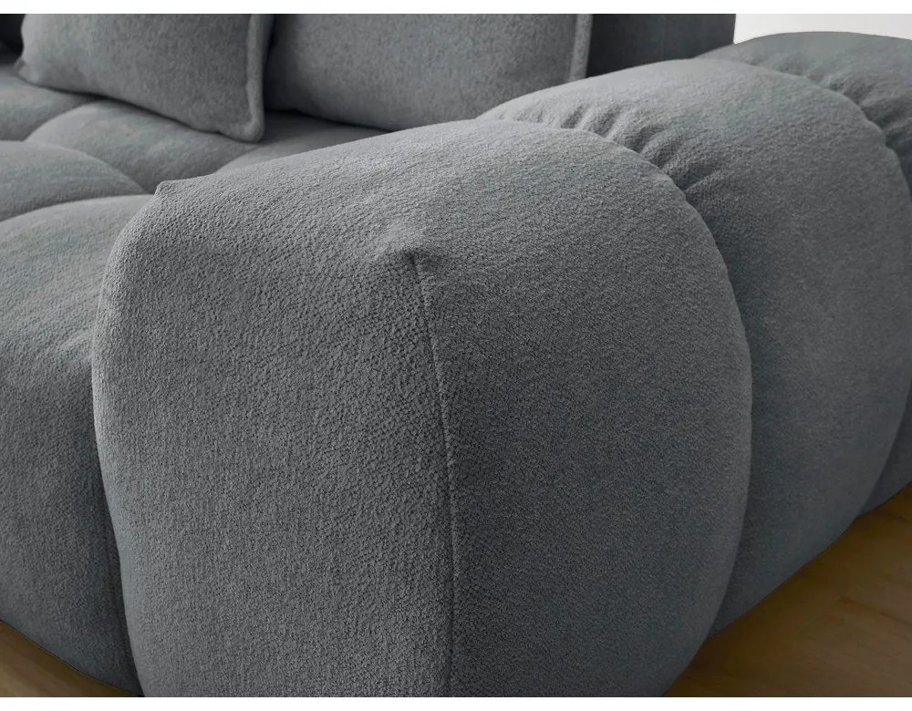 Тъмносив шенилов сгъваем/с място за съхранение ъглов диван (ляв ъгъл/L форма) Everest – Bobochic Paris